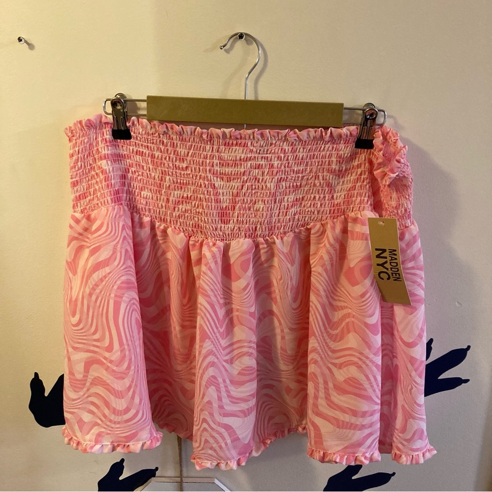 Madden NYC Pink Smocked Waist Skirt Size XXXL